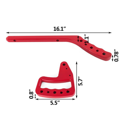 Aluminum Alloy Ergonomic Hand Grips for 2007-2017 Jeep Wrangler JK, Red, 4 Pcs