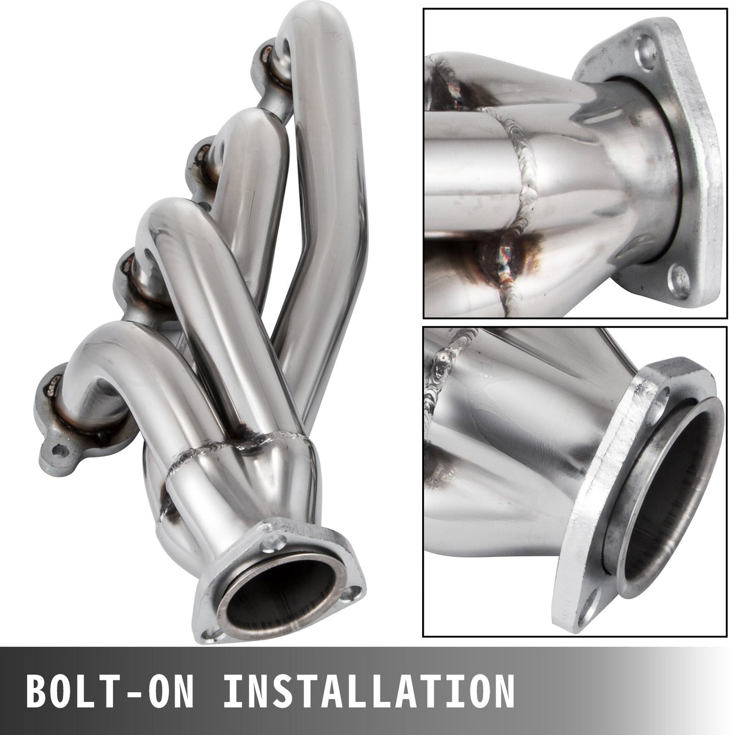VEVOR Exhaust Header Set 1 5/8" Exhaust Turbo Headers, Stainless Steel Exhaust Manifold