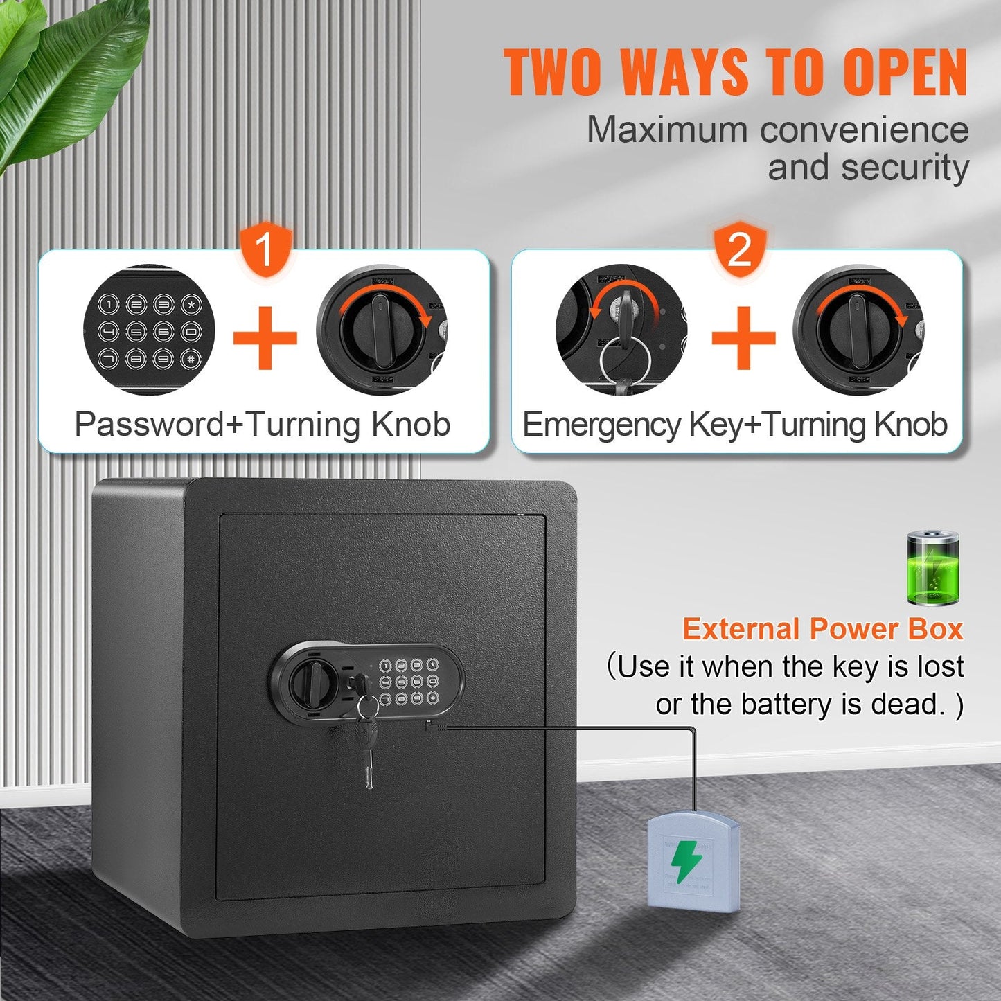 Steel Home Safe with Dual Lock System, 1.8 Cubic Feet, Anti-Prying Design