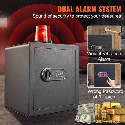 Steel Home Safe with Dual Lock System, 1.8 Cubic Feet, Anti-Prying Design