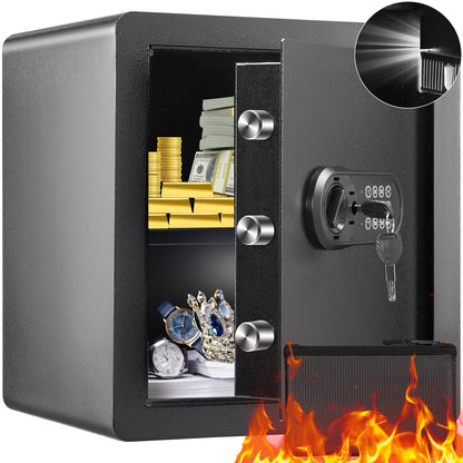 Steel Home Safe with Dual Lock System, 1.8 Cubic Feet, Anti-Prying Design