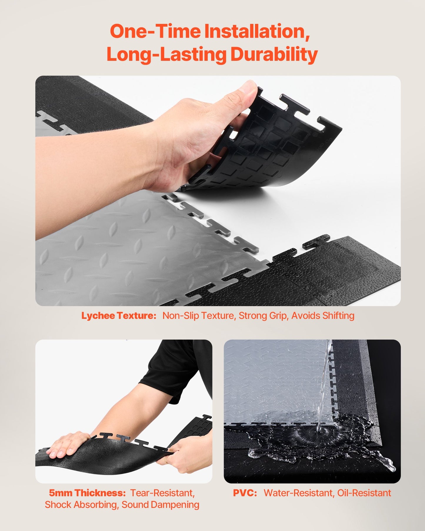 Male Garage Floors Transition Edge Kit, 12 Edges and 4 Corners, Sturdy PVC Interlocking Modular Garage Floor Edging Slip-resistant, Compatible Only with 4-Sided Interlocking Mats, Black