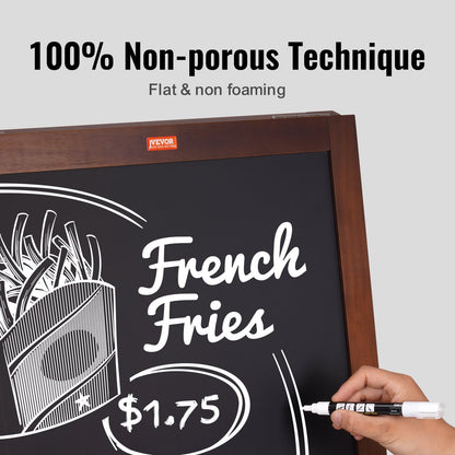 Rustic Brown Freestanding Chalkboard Sign, 0.5x1 m, Double-Sided with Accessories