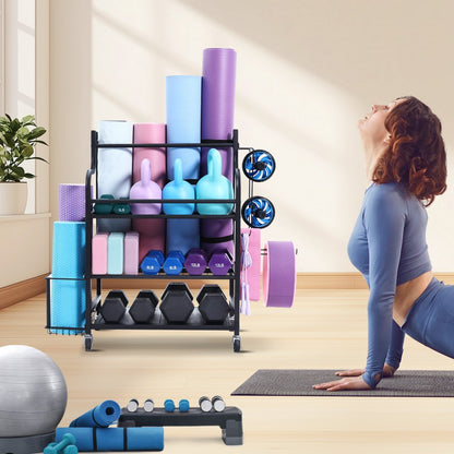 Home Gym Workout Equipment Organizer Yoga Mat Storage Weight Rack Dumbbell 1035 x 405 x 885 mm