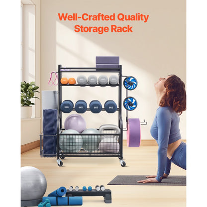 Home Gym Workout Equipment Organizer Yoga Mat Storage Weight Rack Dumbbell 1030 x 405 x 960 mm