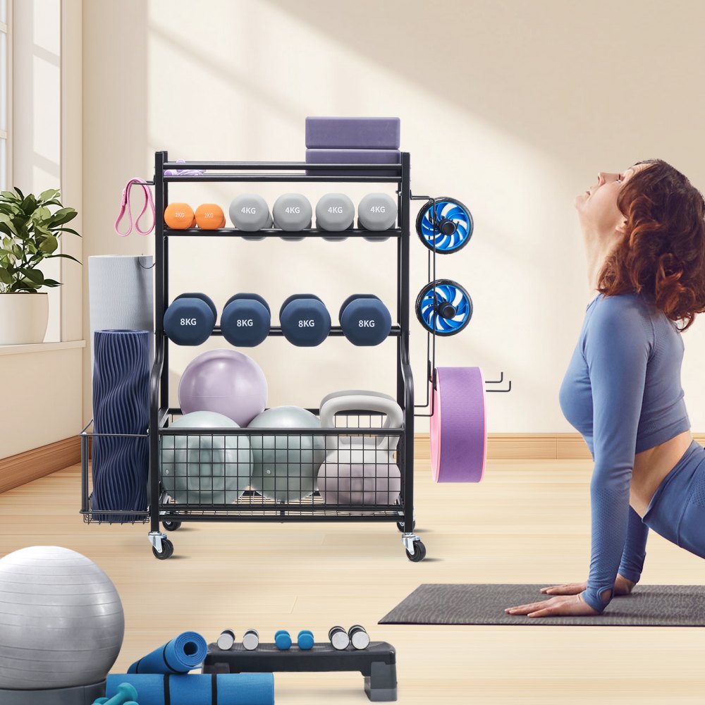 Home Gym Workout Equipment Organizer Yoga Mat Storage Weight Rack Dumbbell 1030 x 405 x 960 mm