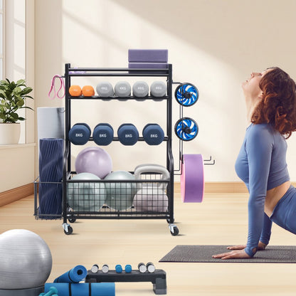 Home Gym Workout Equipment Organizer Yoga Mat Storage Weight Rack Dumbbell 1030 x 405 x 960 mm