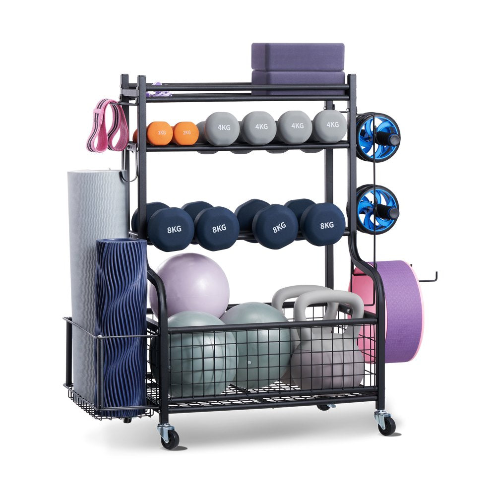 Home Gym Workout Equipment Organizer Yoga Mat Storage Weight Rack Dumbbell 1030 x 405 x 960 mm