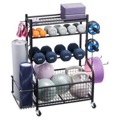 Home Gym Workout Equipment Organizer Yoga Mat Storage Weight Rack Dumbbell 1030 x 405 x 960 mm