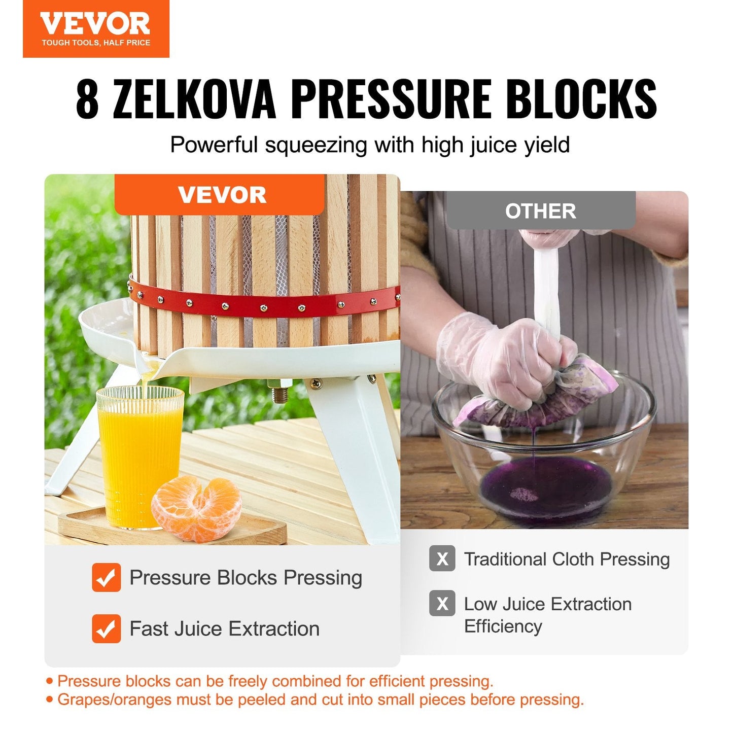 Manual Fruit & Wine Press, 18L Wood Basket, Efficient Juicer for Home Use