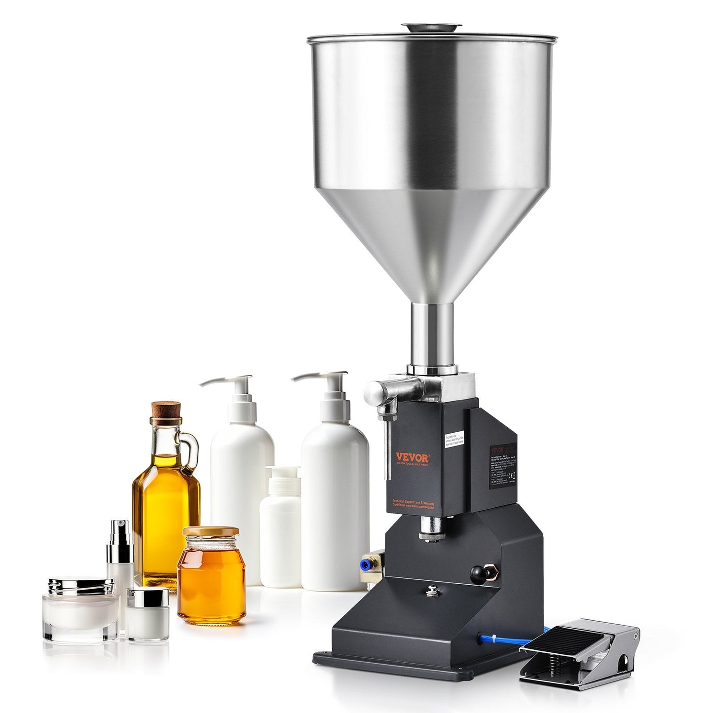 Pneumatic Paste Liquid Filling Machine, 5-50ml, Stainless Steel, Pedal Operated