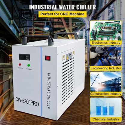 Industrial Chiller CW-5200 for 130/150W CO2 Laser Machines, 6L Capacity
