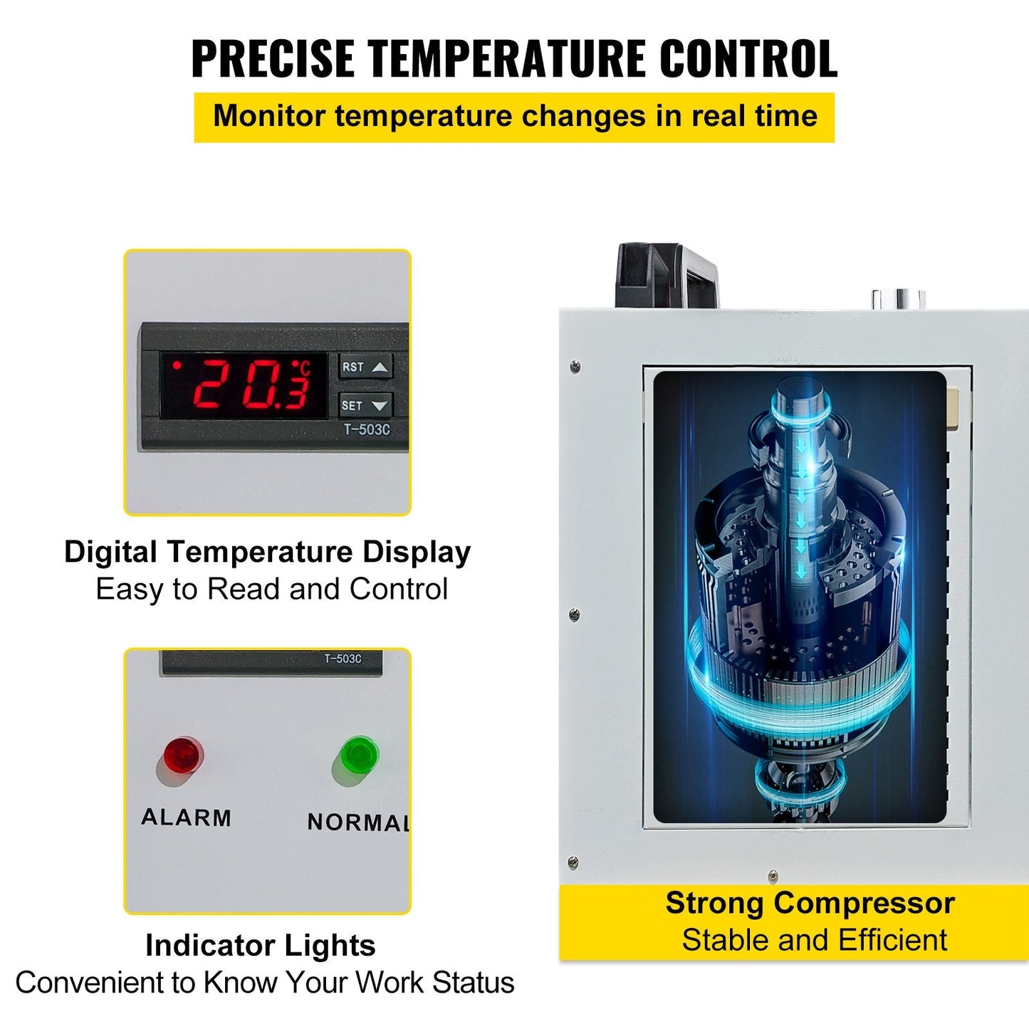 Industrial Chiller CW-5200 for 130/150W CO2 Laser Machines, 6L Capacity