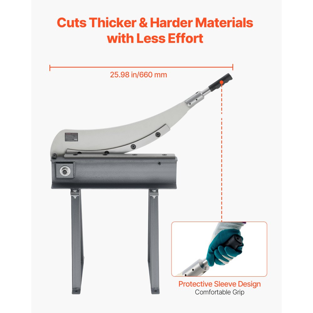 500 mm Width Manual Guillotine Shear Sheet Metal Plate Cutter with Stand
