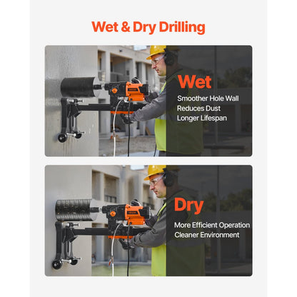 Diamond Core Drill Machine Concrete Core Drill Rig with Stand 254 mm 2500W