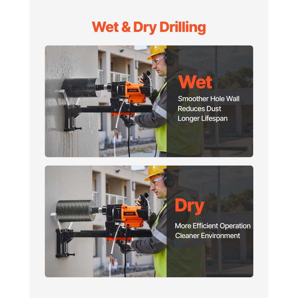 VEVOR Diamond Core Drill Machine Concrete Core Drill Rig with Stand 200 mm 3000W