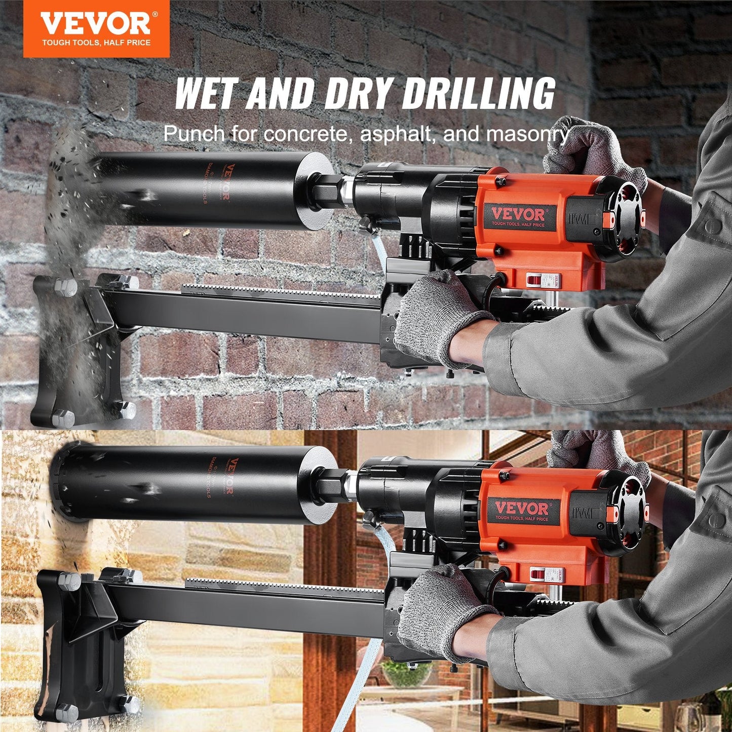 Heavy-Duty 20cm Core Drill Rig with Stand, 3200W Motor for Concrete & Stone
