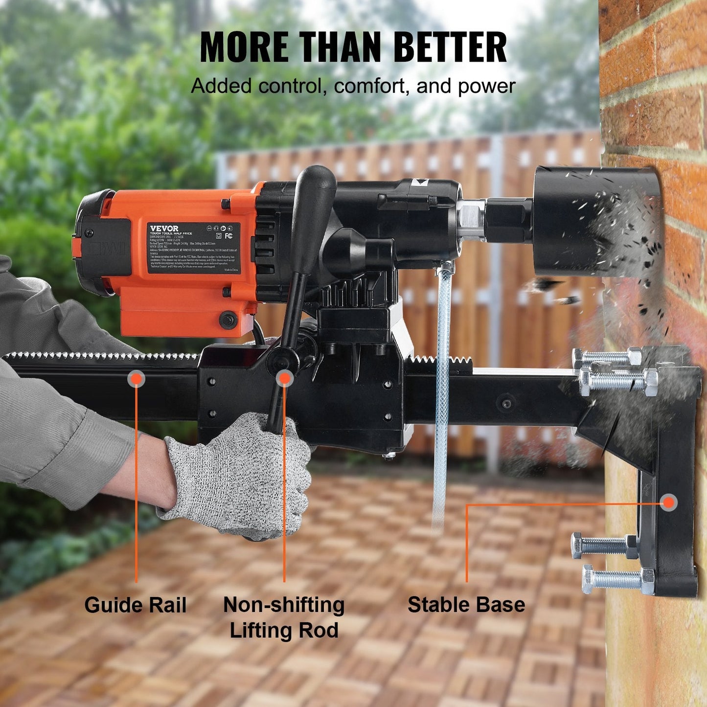 Heavy-Duty 20cm Core Drill Rig with Stand, 3200W Motor for Concrete & Stone