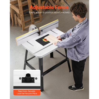 Benchtop Router Table 800x606mm in with Fence MDF Top Dust Collection Port