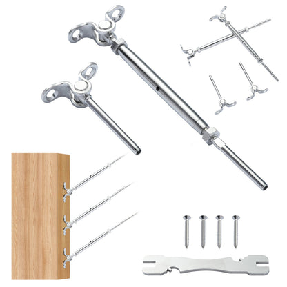 VEVOR T316 Stainless Steel Adjustable Angle 3.2mm Cable Railing Kit/Hardware for