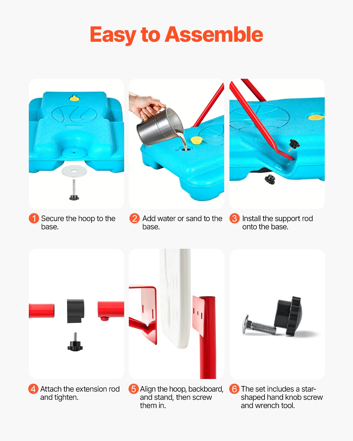 VEVOR Kids Basketball Hoop Height Adjustable Portable Basketball Court for Kids