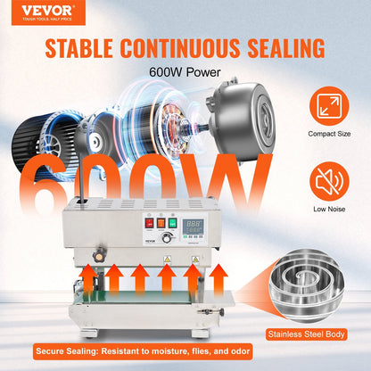 Stainless Steel Vertical Band Sealer with Adjustable Speed and Custom Sealing