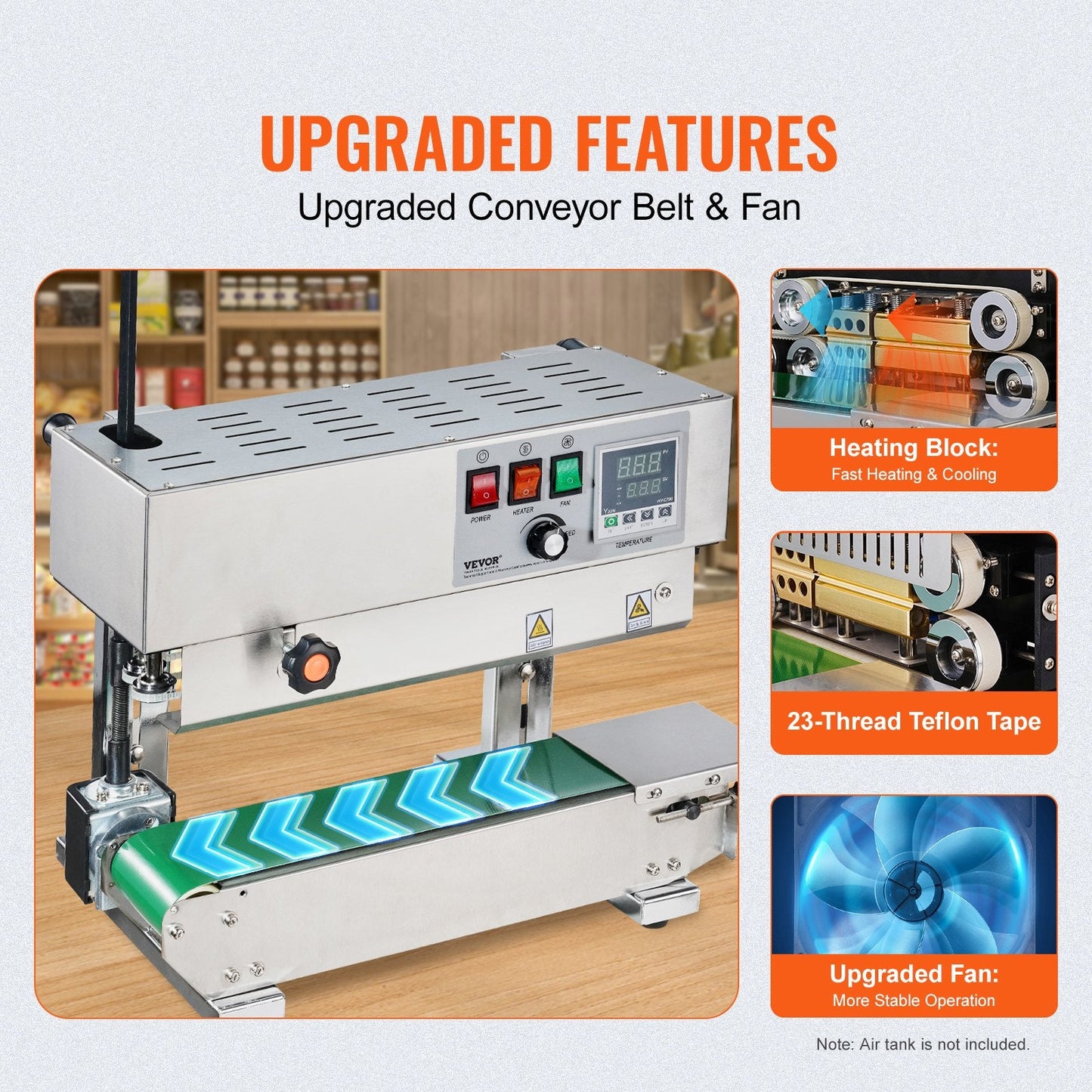 Stainless Steel Vertical Band Sealer with Adjustable Speed and Custom Sealing