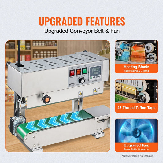Stainless Steel Vertical Band Sealer with Adjustable Speed and Custom Sealing