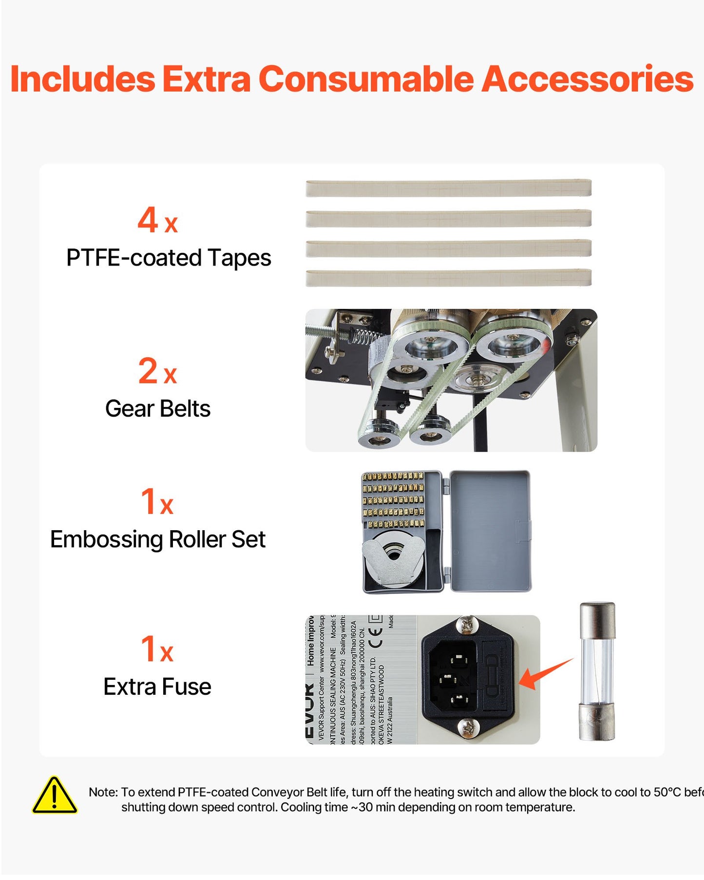 Continuous Bag Band Sealing Machine, 6-12 mm Seal Width, Vertical Band Sealer Machine with Roller Printing , Temp & Speed Adjustable, Commercial Heat Sealer Machine for 0.03-0.8 mm Plastic Bags