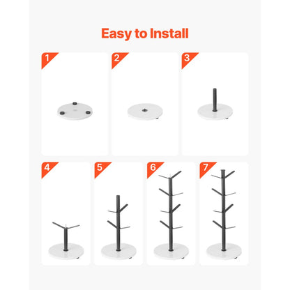 VEVOR Mug Holder Tree with Marble Base 8 Hooks Cup Tree Rack for Counter Kitchen