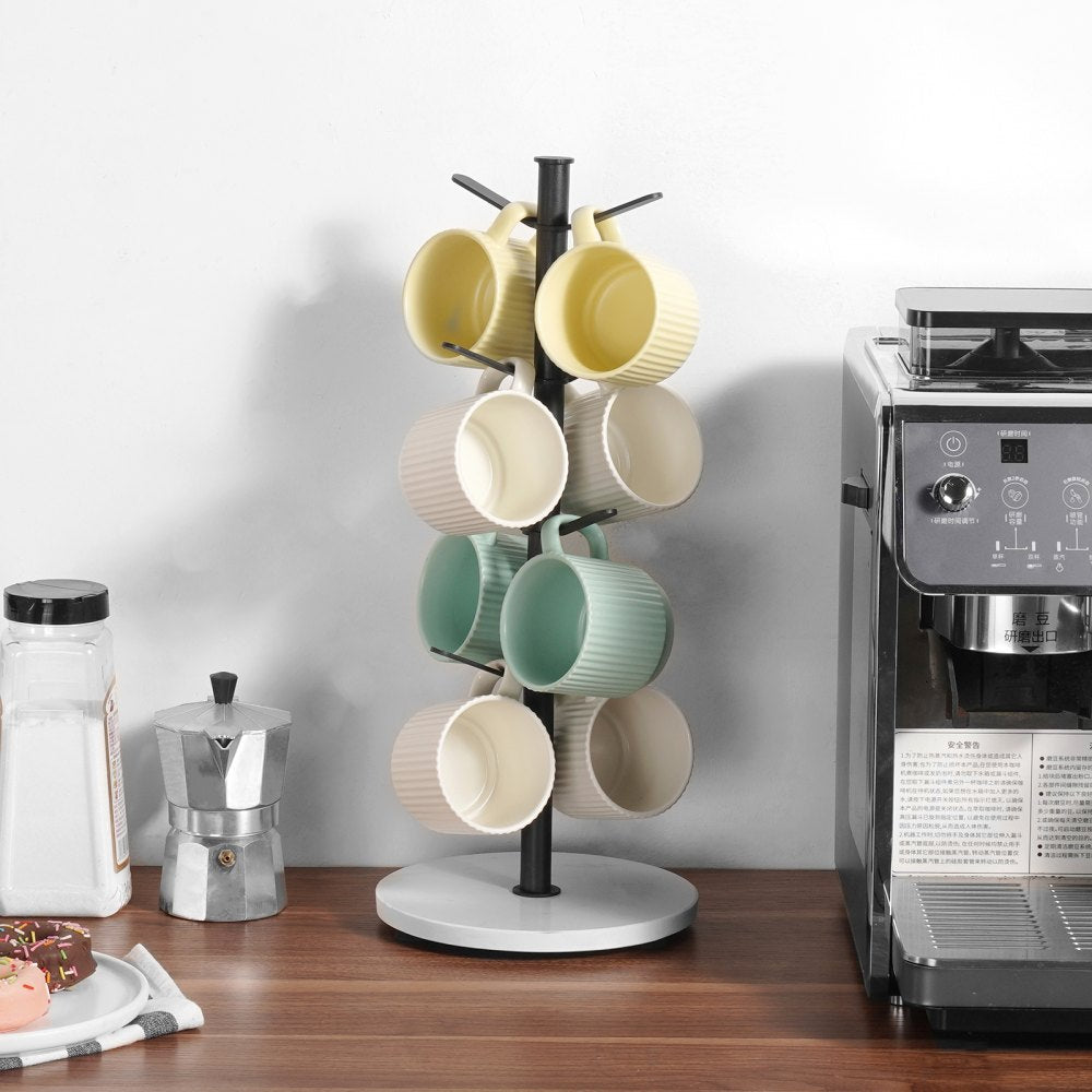 VEVOR Mug Holder Tree with Marble Base 8 Hooks Cup Tree Rack for Counter Kitchen