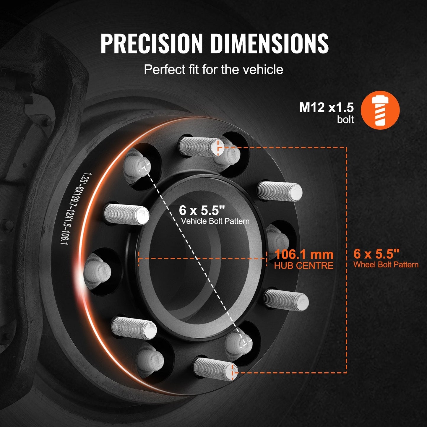 1.25" Wheel Spacers, 6 Lug Adapters, Aluminum Alloy, Set of 4, Blue