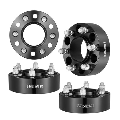 2m Wheel Spacers Adapters, 6 Lug, Forged Aluminum, Set of 4, Black