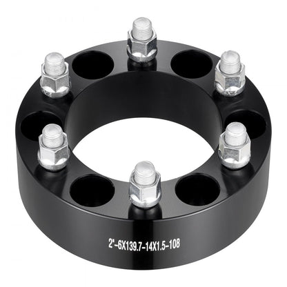 VEVOR 2" 6"x5.5" Wheel Spacers Wheel Adapters 6 Lug Forged Spacer 4 PCS Black