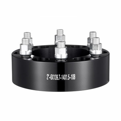 VEVOR 2" 6"x5.5" Wheel Spacers Wheel Adapters 6 Lug Forged Spacer 4 PCS Black