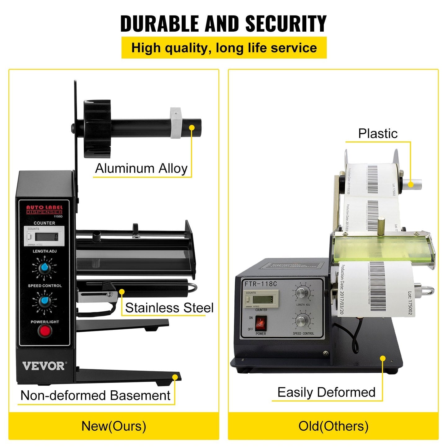 Automatic Label Dispenser AL-1150D, 220V, 1-8 m/min Speed, 4.5 kg, LED Counter