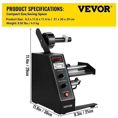Automatic Label Dispenser AL-1150D, 220V, 1-8 m/min Speed, 4.5 kg, LED Counter