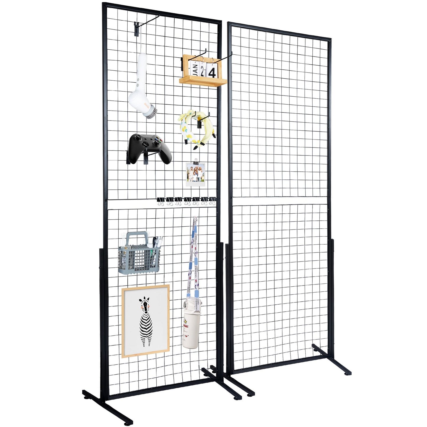 VEVOR 2' x 5.6' Grid Wall Panels Tower, 2 Packs Wire Gridwall Display Racks with