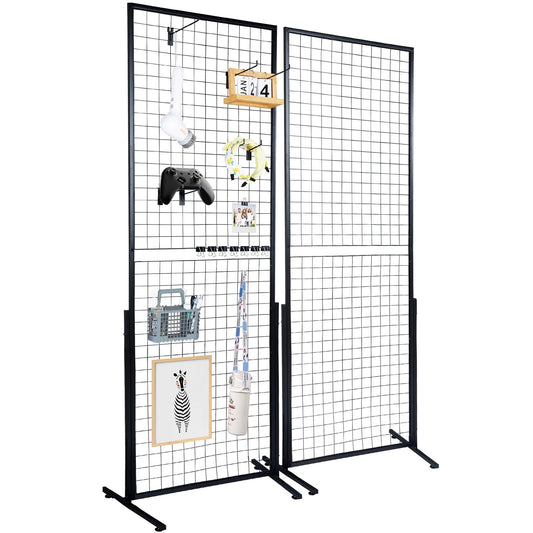 VEVOR 2' x 5.6' Grid Wall Panels Tower, 2 Packs Wire Gridwall Display Racks with