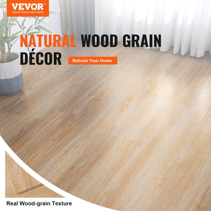Interlocking Vinyl Floor Tiles, Wood Grain, 1.22 x 0.185m, 5.5mm Thick, 10 Pack