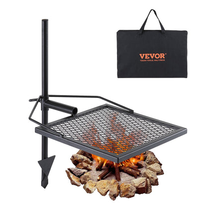 Heavy Duty Swivel Campfire Grill - 360° Adjustable Outdoor Cooking Equipment
