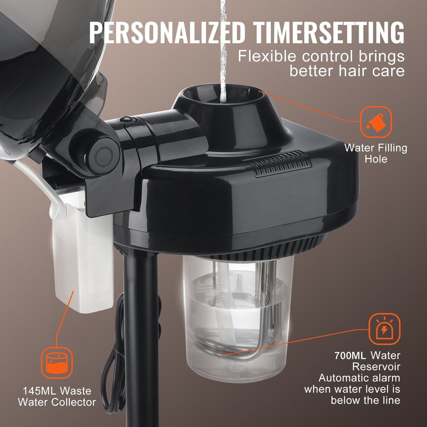 Professional Ionic Hair Steamer with Adjustable Height and Timer for Salon & Home