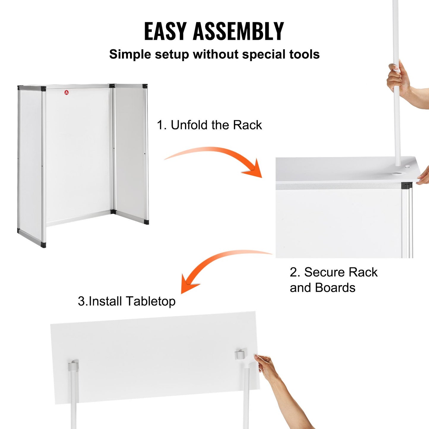 VEVOR Portable Tradeshow Podium Table, 785 x 380 x 1815 mm, Display Exhibition Counter