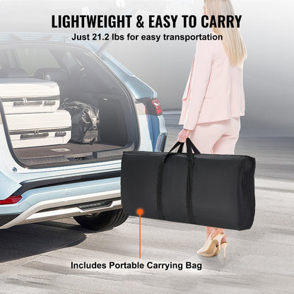 Portable Folding Bar Table with Carrying Bag, 50 kg Capacity, 2.6 m Skirt, Black
