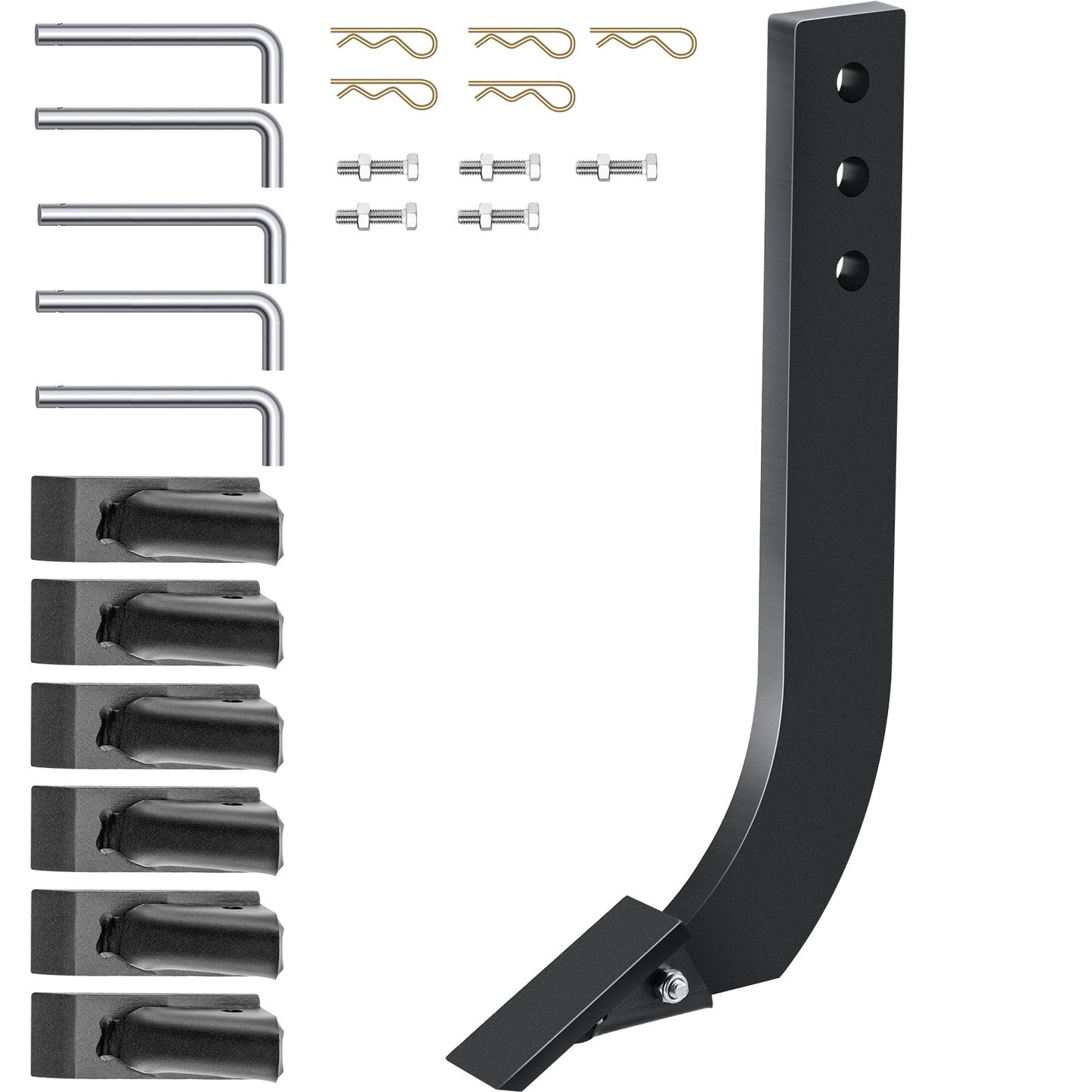 VEVOR 5pcs Box Blade Shank, 41cm Scarifier Shank, 3 Holes Box Scraper Shank, Ripper