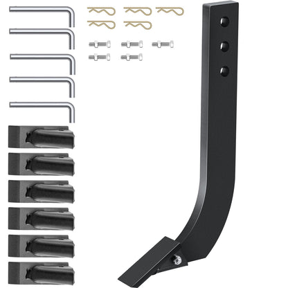 5-Piece 0.41m Scarifier Shank Set, Adjustable Box Scraper with Removable Teeth