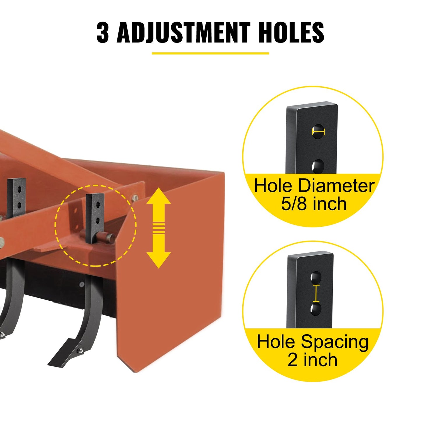 VEVOR 5pcs Box Blade Shank, 41cm Scarifier Shank, 3 Holes Box Scraper Shank, Ripper
