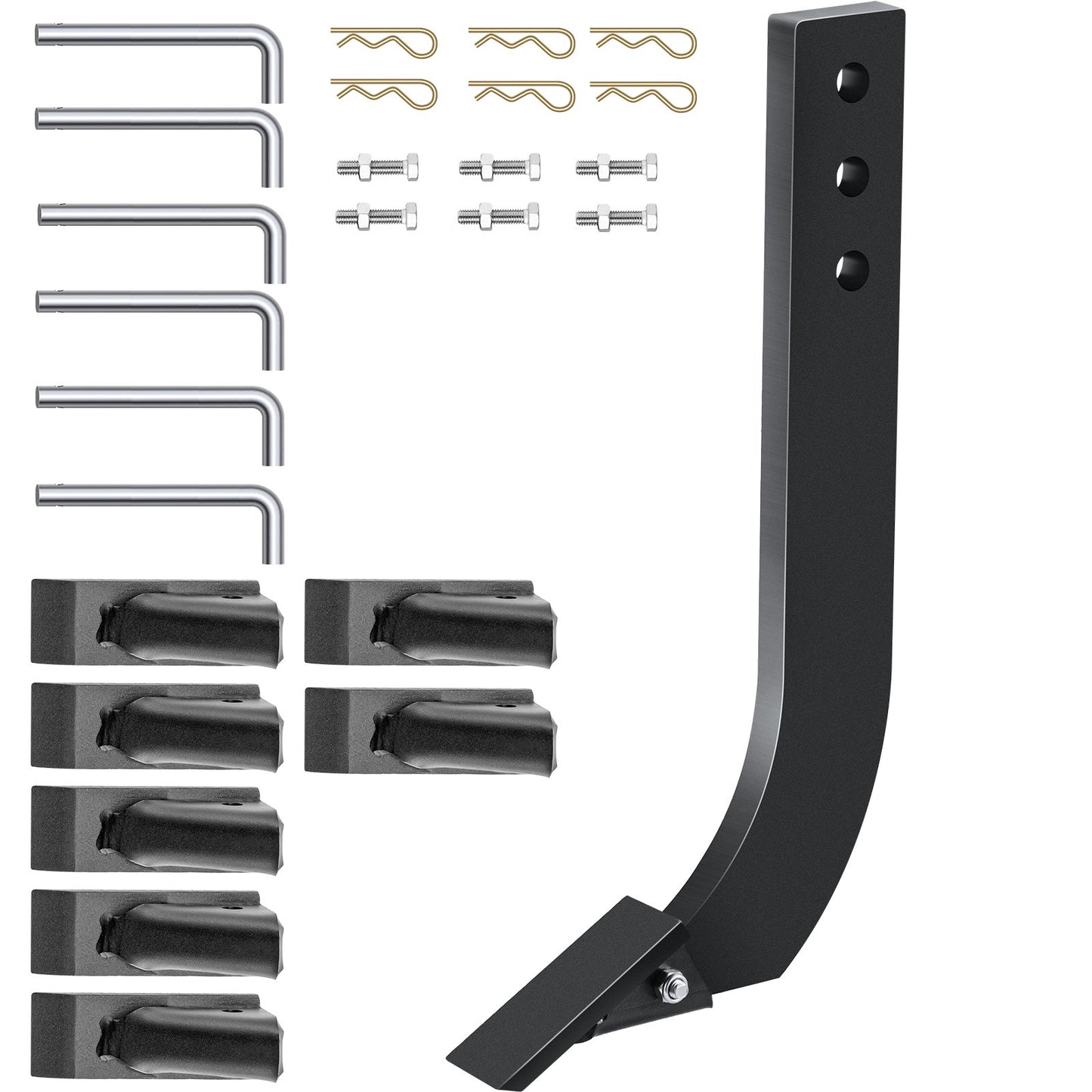 VEVOR 6pcs Box Blade Shank, 16'' Scarifier Shank, 3 Holes Box Scraper Shank, Ripper