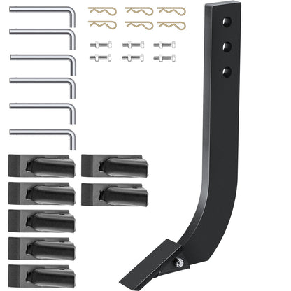 VEVOR 6pcs Box Blade Shank, 16'' Scarifier Shank, 3 Holes Box Scraper Shank, Ripper