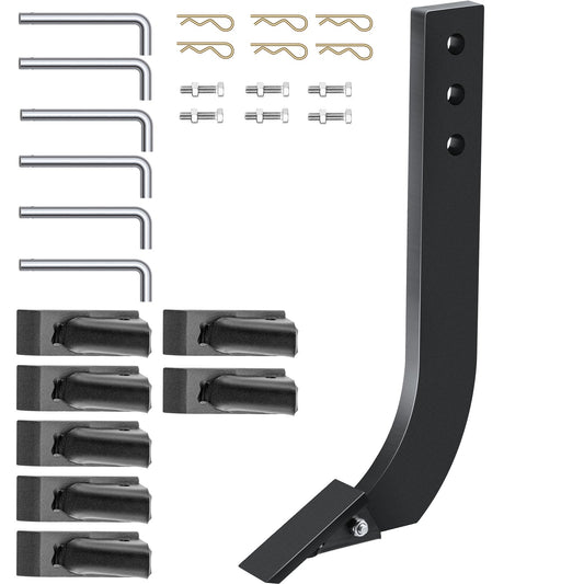 VEVOR 6pcs Box Blade Shank, 16'' Scarifier Shank, 3 Holes Box Scraper Shank, Ripper